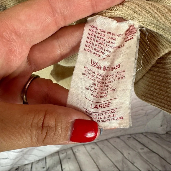 vintage lyle & scott pure new wool sweater made in scotland sz large preppy - Picture 3 of 9